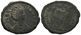 AELIA FLACILLA. Maiorina. (Ae. 4,22g/24mm). 383 d.C. Constantinopla. (RIC 55). Anv: Busto diademado y drapeado de Aelia Flacilla a derecha, alrededor ...