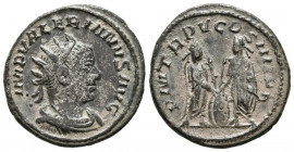 AELIA EUDOXIA. Follis. (Ae. 2,02g/16mm). 401-403 d.C. Antioquía. (RIC 105). Anv: Busto diademado, drapeado y con coraza de Aelia Eudoxia a derecha, al...