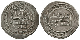 CALIFATO DE CORDOBA, Al-Hakam II al-Mustansir. Dirham. (Ar. 2,97g/22mm). 356H. Madinat al-Zahra. (Vives 457; Frochoso 356.107d). Citando a Amir en II....