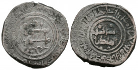 TAIFAS DEL CALIFATO, Du-l-Nunies de Toledo (Al Qadir Yahya 472-478H). Dirham. (Ae. 5,84g/22mm). Fecha no visible. Madinat Tulaytula. (Vives 1128, Prie...