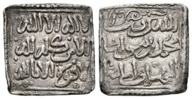 ALMOHADES, Anonimo. Dirham. (Ar. 1,51g/15mm). Sin ceca. (Vives 2088; Hazard 1101). A nombre del Imam al- Mahdi. MBC+.