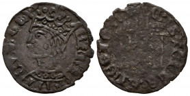 ENRIQUE II (1368-1379). Cornado. (Ve. 0,95g/20mm). ¿Toledo?. (FAB-492). Anv: Busto coronado a izquierda de Enrique II, alrededor leyenda: ENRICVS REX....