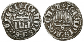 JUAN I ( 1379-1390). 1/6 de Real (Ar. 0,80g/14mm). S/D. Sevilla. (FAB-543). Anv: IOH coronadas detro de gráfila circular, alrededor leyenda: IOHANIS R...