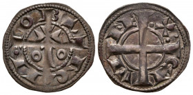 PEDRO I (1196-1213). Dinero (Ve. 0,83g/20mm). S/D. Barcelona (Cru. VS-300). Anv: Cruz interior con botón central, alrededor leyenda: BARQINONA. Rev: C...