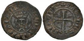 JAIME II (1276-1285/1298-1311). Dobler. (Ve. 1,66g/22mm). Mallorca. (Cru V.S. 541). Anv: Efigie coronada de Jaime II de frente, alrededor leyenda: REX...