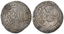 REYES CATOLICOS (1474-1504). 1 Real. (Ar. 2,43g/24mm). S/D. Sin marca de ceca pero atribuible a Sevilla. (Cal-435). MBC-. Escasa.