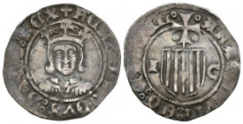 FERNANDO EL CATOLICO (1479-1516). 1/2 Real. (Ar. 1,73g/22mm). Zaragoza IC. (Cal-2019-52). MBC.