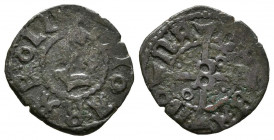 JUANA Y CARLOS (1504-1555). Dobler. (Ve. 0,68g/14mm). Barcelona. (Cal-2019-4). MBC-.
