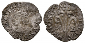 CARLOS I (1516-1556). Dinero. (Ve. 0,68g/16mm). Valencia MS. (Cal-2019-19). MBC.