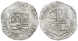 FELIPE II (1556-1598). 1 Real. (Ar. 3,31g /21mm). S/D (1576-1587). Granada. (Cal-2019-193). MBC- Escasa.