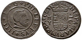 FELIPE IV (1621-1665). 16 Maravedís. (Ae. 3,68g/26mm). 1663. Madrid Y. (Cal-2019-477). MBC+.