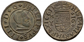 FELIPE IV (1621-1665). 16 Maravedís. (Ae. 3,92g/26mm). 1663. Madrid Y. (Cal-2019-477). MBC+.