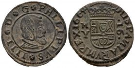 FELIPE IV (1621-1665). 16 Maravedís. (Ae. 4,22g/26mm). 1664. Madrid Y. (Cal-2019-481). MBC+.