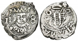 FELIPE IV (1621-1665). 1 Divuité (Ar. 1,94g/18mm). 1642. Valencia. Valor 1-8 en anverso. (Cal-2019-818). MBC.