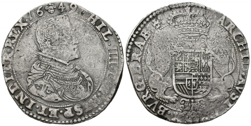 FELIPE IV (1621-1665). 1 Ducatón (Ar. 32,28g/41mm). 1649. Bruselas. (Vicenti 130...
