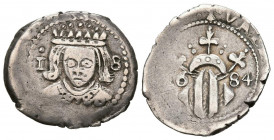 CARLOS II (1665-1700). 1 Divuitè (Ar. 1,85g/19mm). 1684. Valencia. (Cal-2019-329). MBC.