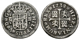FELIPE V (1700-1746). 1/2 Real (Ar. 1,30g/16mm). 1738. Madrid JF. (Cal-2019-185) MBC.