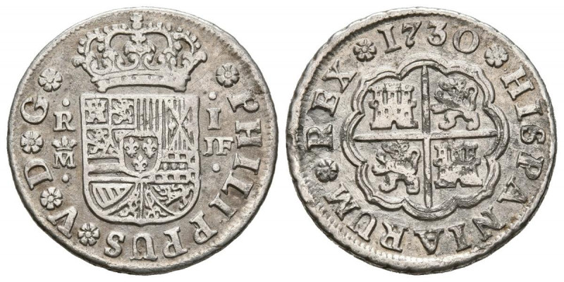 FELIPE V (1700-1746). 1 Real (Ar.2,62g/19mm). 1730. Madrid JF. (Cal-2019-442). M...