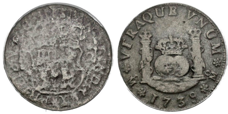 FELIPE V (1700-1746). 2 Reales (Ar. 6,75g/26mm)*. 1739. México M. (Cal-2019-821)...