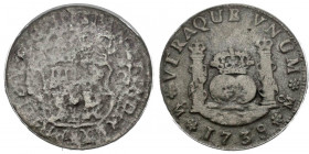FELIPE V (1700-1746). 2 Reales (Ar. 6,75g/26mm)*. 1739. México M. (Cal-2019-821). MBC/RC. Procedente de El Cazador. Encapsulada por ANACS. *Peso y med...