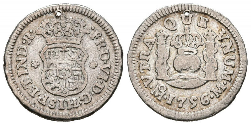 FERNANDO VI (1746-1759). 1/2 Real (Ar. 1,60g/17mm). 1756. México M. (Cal-2019-91...