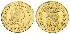 FERNANDO VI (1746-1759). 1/2 Escudo. (Au. 1,76g/15mm). 1757. Madrid JB. (Cal-2019-561). MBC.