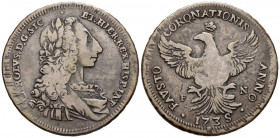 CARLOS III (1759-1788). 1 Escudo (12 Taris). (Ar. 26,97g/40mm). 1735. Palermo FN. (Dav-1415). MBC-.