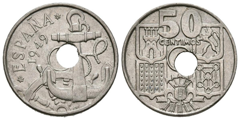 ESTADO ESPAÑOL (1936-1975). 50 Centimos (CuNi. 3,85g/20mm). 1949 *19-62. Madrid....