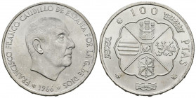 ESTADO ESPAÑOL (1936-1975). 100 Pesetas (Ar. 18.84g /34mm). 1966 * 19-68. Madrid. (Cal-2019-147). EBC+. Brillo espejo.