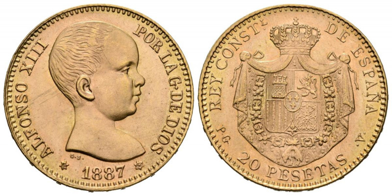 ESTADO ESPAÑOL. 20 Pesetas. (Au. 6,45g/21mm). 1887 *19-62. Madrid PGV. (Cal-2019...