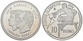 JUAN CARLOS I (1975-2014). 10 Euros (Ar. 27,00/40mm). 2004. FNMT. Juegos Olímpicos 2004. PROOF. Presentada en estuche oficial con certificado.
