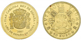 JUAN CARLOS I (1975-2014). 20 Euros (Au. 1,24/14mm). 2007. FNMT. Año de España en China. Presentada en estuche oficial con certificado. PROOF. Oro de ...