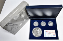 JUAN CARLOS I (1975-2014). Colección V Centenario Cristobal Colón formada por 4 monedas de plata, 1 con valor de 50€ y 3 de 10 €. 2006. FNMT. PROOF. E...