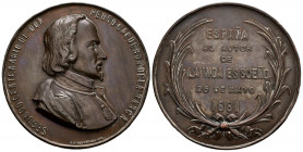ALFONSO XII (1874-1885). II Centenario de D. Pedro Calderón de la Barca. (Ae. 118,19/60mm). 25 de Mayo de 1881. Grabador: J. Esteban Lozano. (Vives 19...