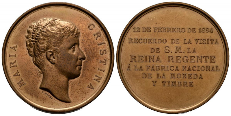 ALFONSO XIII (1885-1931). Visita de la Reina Regente María Cristina a la Fábrica...