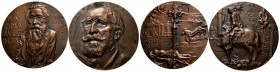 ESTADO ESPAÑOL (1939-1975). Conjunto de 2 medallas en bronce acuñadas por la FNMT en 1966 de Ramón María del Valle Inclán y Ramón Menéndez Pidal. Exce...
