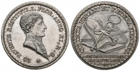 FRANCIA, Napoleón I. Jetón. (Ar. 22,02g/33mm). 1803. Agentes de cambio de Lyon. SC. Restos de brillo original. Bonito ejemplar.