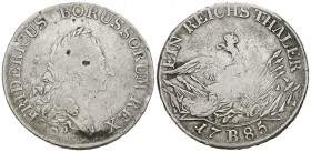 ALEMANIA (Prusia). Thaler (Ar. 21,66g/38mm). 1785. Breslau. B. Friedrich II (1740 - 1786). (Km#332.2). BC. Rara.