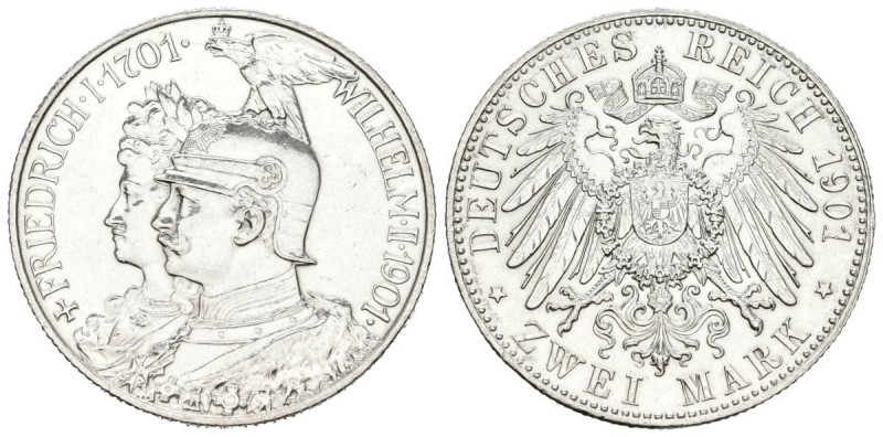 ALEMANIA. 2 Mark (Ar. 11,10g/28mm). 1901. Berlín A. Imperio Alemán. (Km#525). MB...
