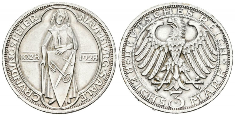 ALEMANIA. 3 Reichsmark (Ar. 15,04g/30mm). 1928. Berlín A. República de Weimar. 9...