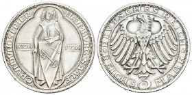 ALEMANIA. 3 Reichsmark (Ar. 15,04g/30mm). 1928. Berlín A. República de Weimar. 900 Aniversario de la Fundación de Naumburgo. (Km#57). MBC+. Escasa.