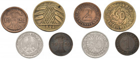 ALEMANIA. Bonito conjunto formado por 4 monedas de la etapa de la República de Weimar. Diferentes módulos, materiales , fechas así como estados de con...