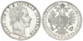 AUSTRIA. 1 Florín (Ar. 12,34g/29mm). 1860. Francisco José I. Viena A. (Km#2219). EBC. Leves marquitas.