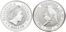 AUSTRALIA. 1 Dollar (Ar. 31,11g/40mm). 1999. Perth. Kookaburra. (Km#399). PROOF. En cápsula original.