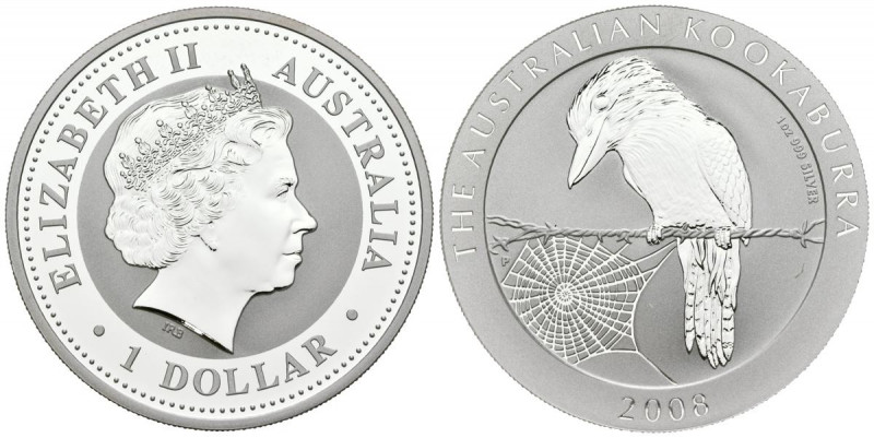 AUSTRALIA. 1 Dollar (Ar. 31,64g/40mm). 2008. Perth. Kookaburra. (Km#1760). PROOF...