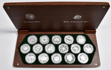 AUSTRALIA. Set completo compuesto por 16 monedas de plata de 5 Dólares conmemorativas de los Juegos Olímpicos de Sydney 2000. Perth. Royal Australian ...