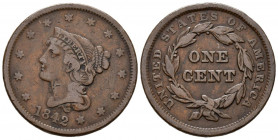 ESTADOS UNIDOS. 1 Large Cents (Ae. 10,27g/28mm). 1842. Philadelphia. (Km#67). MBC.