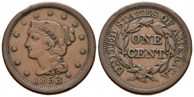 ESTADOS UNIDOS. 1 Large Cents (Ae. 10,46g/28mm). 1853. Philadelphia. (Km#67). MBC.