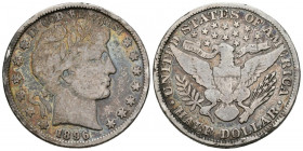 ESTADOS UNIDOS. 1/2 Dollar (Ar. 12,12g/30mm). 1896. Philadelphia. Tipo Barber. (Km#116). BC. Escasa.