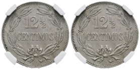 ESTADOS UNIDOS DE VENEZUELA. 12 1/2 Céntimos. (CuNi. 5,00g/23mm). 1925. Philadelphia. (Km#Y28). Encapsulado NGC AU-55.